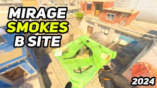 CS2 Mirage  B Site Smokes You Need To Know 2024 [upl. by Seaddon447]