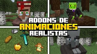 5 Addons de ANIMACIONES REALISTAS para Minecraft PE 120  Mods de Animaciones para Minecraft [upl. by Delores62]