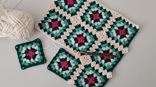 Joining Squares Idea in Crochet for Beginners How to join Granny Squares Without Breaking Yarn [upl. by Latsyek]