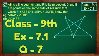 Class  9th Ex  72 Q 7 Triangles Maths NCERT CBSE [upl. by Lafleur145]