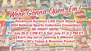 Rockhurst Auctions Pack Attack at The 2024 National Sports Collectors Convention [upl. by Neelra]