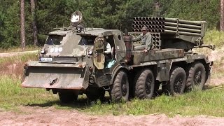 Army offroad truck 8x8 Tatra RM70 Grad multiple rocket launcher [upl. by Iliram]