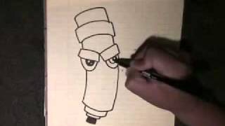 How to draw a graffiti character  Step by step  kids [upl. by Bendix474]