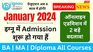 Breaking News IGNOU Admission 2024 January Session is Started  IGNOU New Admission 2024 Last Date [upl. by Sivra]