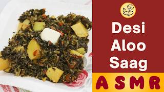 Desi Aloo Saag Recipe  Winter Comfort Food  Traditional Mustard Greens amp Potatoes  Baba Food ASMR [upl. by Carlin231]