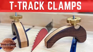 TTrack Hold Down Clamps For A Table Saw Crosscut Sled [upl. by Atnoid]