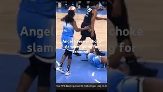 Angel Reese choke slammed trying to get rebound😱angelreese wnba womensbasketball sports [upl. by Adiasteb]