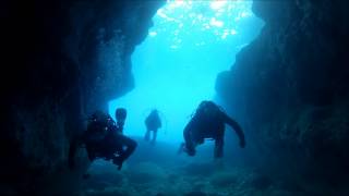 Xlendi tunnel diving Gozo Malta with Scuba Kings [upl. by Kerwinn]