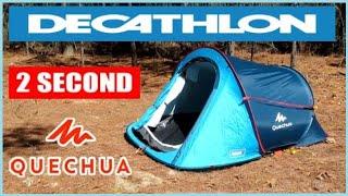 Decathlon 2 Second Pop Up Tent Review  Set Up and Take Down Quechua [upl. by Adnahsat255]