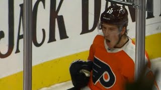 Gotta See It Flyers’ Patrick scores first goal at home in NHL career [upl. by Htebasil627]