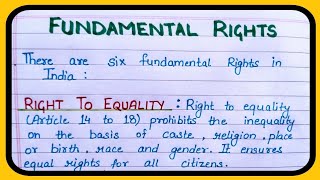 Fundamental rights Six Fundamental rights of India Constitutional fundamental rights [upl. by Carbone]