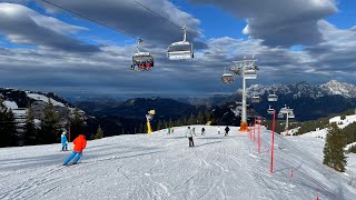 Skigebiet Saalbach Skifahren⛷️  Hinterglemm Leogang Fieberbrunn Tirol Österreich [upl. by Cogan959]