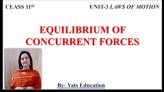 Equilibrium of Concurrent Forces  Unit 3 Laws of motion Class 11 physics [upl. by Briney]