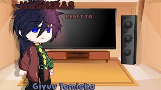 Hashiras React to Giyuu Tomioka  kny  Gacha React [upl. by Anyel23]