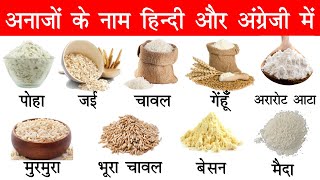 Cereals and Grains name in English and Hindi With Pictures  अनाजों के नाम इंग्लिश और हिंदी में [upl. by Renwick853]