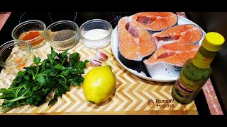 Saumon Au four secret de la marinade Recette facile 😋اعطيك سر تحضير سمك السلمون بطريقة لذيذة [upl. by Yaya]