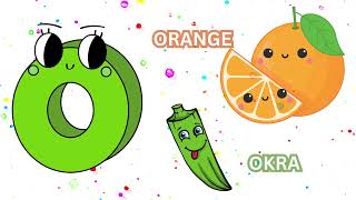 Learn the AMAZING Fruit and Veggie ALPHABET  Sing Along [upl. by Derrej447]