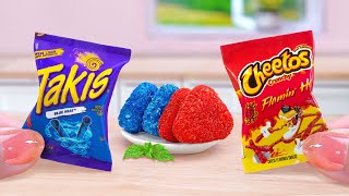 Takis Vs Cheetos Challenge🐯 Want A Miniature Cheetos Chicken Cheese Sandwich Shape🏆Tina Mini Cooking [upl. by Ariamoy214]