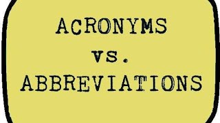 Abbreviation  Acronym  Initialism  What is acronym abbreviation  Initialism  englishlearning [upl. by Nairdad]