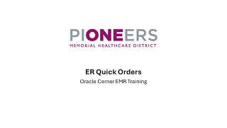 7 Cerner ER Quick Orders [upl. by Sana]