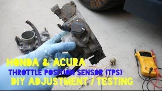 How To Replace amp Calibrate Honda TPS throttle position sensor  Code 7 Check Engine Light [upl. by Prosper]