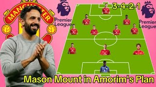 Mason Mount quotINquot  SEE NEW MAN UNITED Potential 3421 Line up Under Ruben Amorim Season 20242025 [upl. by Assek112]