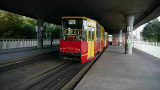 Trams in Warszawa at Wybrzeze Helskie [upl. by Farrand]