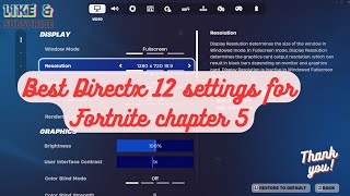 Best Directx 12 settings for Fortnite chapter 5 [upl. by Rehpinnej]