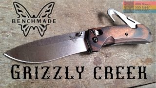 Review Benchmade Grizzly Creek Folding Knife w Gut Hook quotHunters Helperquot Model 150602 [upl. by Aisek]