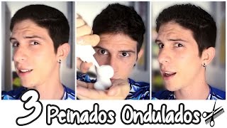 3 PEINADOS PARA CABELLOS CORTOS ONDULADOS DE HOMBRES  Consejos y tips de tener un cabello ondulado [upl. by Kaazi238]