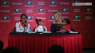 Georgia Womens Basketball  Postgame Press Conference vs Furman  Coach Abe and DeMauri Flournoy [upl. by Anomar870]