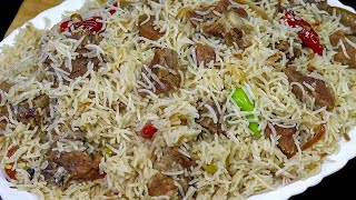 Beef Degi White PulaoHow to make Beef PulaoYakhni Beef Mandi RecipeNew Style Pulao Recipe [upl. by Ahsiryt]