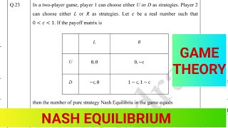 calculation of nash equilibrium from payoff matrix [upl. by Fleming]