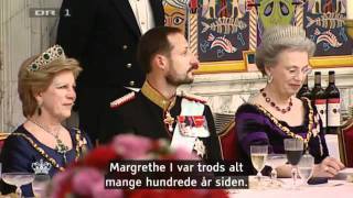 2 Gala Banquet at Christiansborg  HMThe Queens 40th Jubilee as Reign 2012 [upl. by Annehs809]