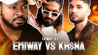 COVERING THE KRNA VS EMIWAY BEEF PART 2 THE BACK AND FORTH CONTINUES REACTION emiway krsna [upl. by Whallon406]