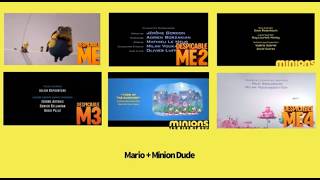 Despicable Me amp Minions Movies End Credits SideBySide with Despicable Me 4 [upl. by Eahsram]