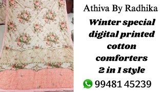 Winter special digital printed cotton comforters comforters winter [upl. by Aticnemrac177]