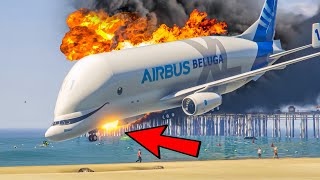 Plane Crash Movie In GTA V  Airbus Beluga XL Emergency Landing In [upl. by Gamin]