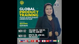 Intensive FSO Food Supplement Orientation Trainer Ms Beatrix Espinas NOVEMBER 3 2024 [upl. by Tyre21]