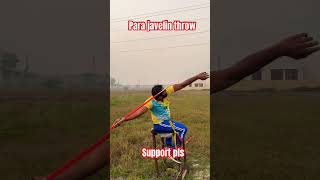 Para javelin throw  Support pls  reels trending india proud javelin paralympics [upl. by Reffinej]