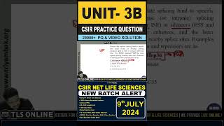 CSIR Practice Question  Unit 3 Fundamental Processes  Topic B RNA synthesis and processing [upl. by Elaen]