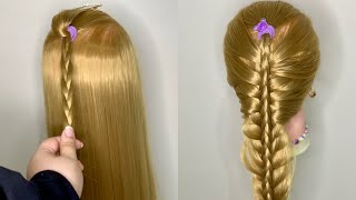 New Braided Hairstyle For Long Hair  Easy And Cute Hairstyle For Teenage Girls😍Nour hairstyles66 [upl. by Collete]