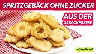 Spritzgebäck ohne Zucker selber machen  ein einfaches Rezept für die Gebäckpresse [upl. by Elodia]