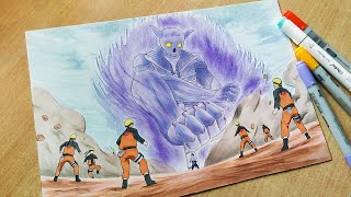 How to Draw Sasuke Uchiha Susanoo  Naruto  Step By Step Tutorial [upl. by Fulbert]