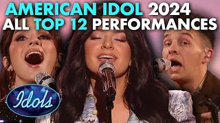 ALL AMERICAN IDOL TOP 12 PERFORMANCES 2024  Idols Global [upl. by Nailuj]