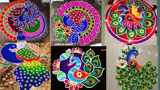 new year rangoli designs 2024 peacock rangoli designs new year special rangolinew year muggulu [upl. by Ciri970]