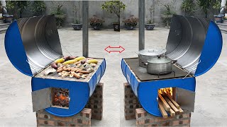 Making multipurpose firewood stoves from iron drums [upl. by Mail]