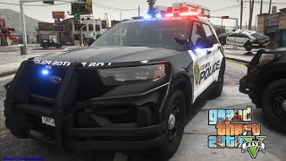 Playing GTA 5 As A POLICE OFFICER City Patrol HPD GTA 5 Lspdfr Mod 4K [upl. by Nyledam]