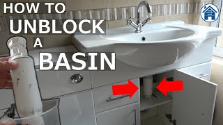 How to UNBLOCK a BASINcomplete guide Waste trap removal FULL CLEAN amp refit Unblock sink [upl. by Anwahsat]