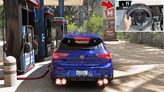 Forza Horizon 5  VOLKSWAGEN GOLF 8 R  Steering Wheel Gameplay [upl. by Karie]